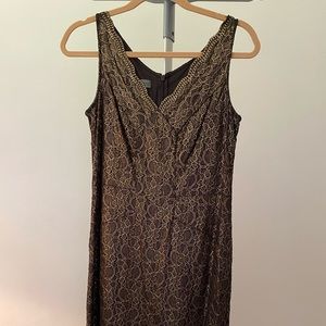 Gold & Black Lace Dress (Size 6)
